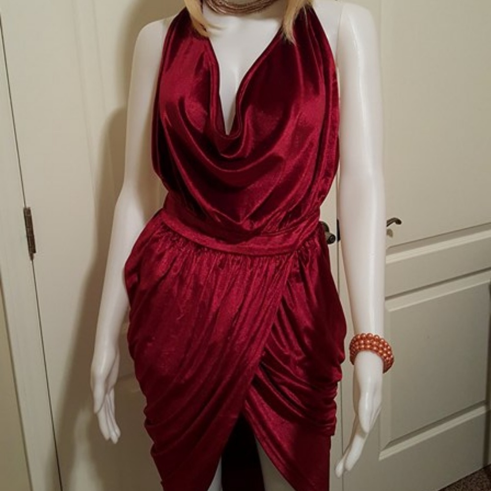 Ruched velvet dress